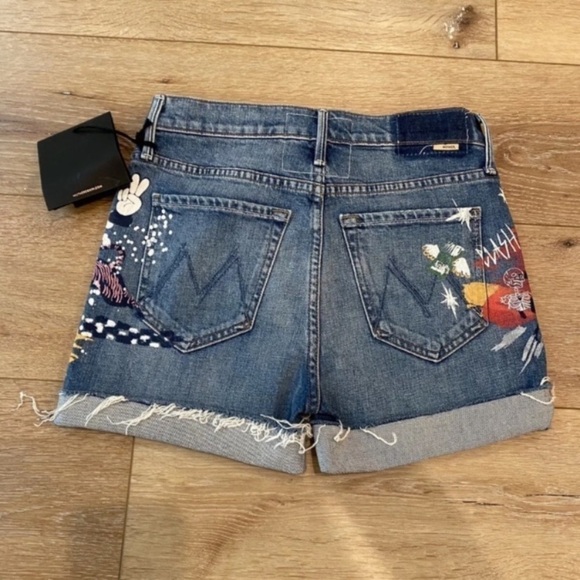 Mother jeans, the vagabond cuff short, spooky voodoo High Waisted Size 23 XS. - Picture 4 of 6